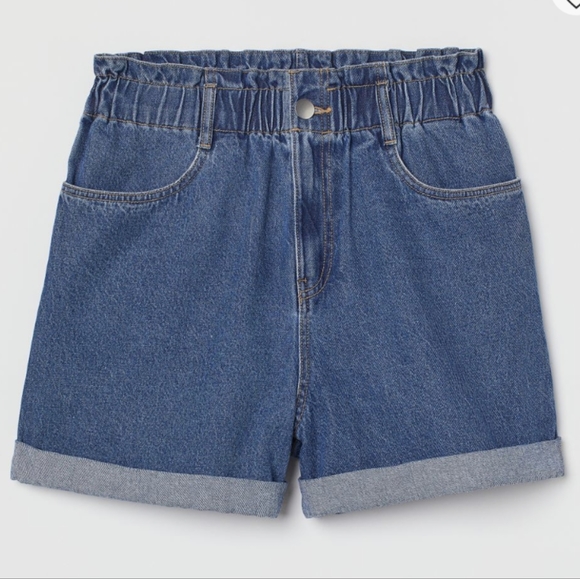 H&M Paperbag Denim Shorts | Size XS - Picture 1 of 9